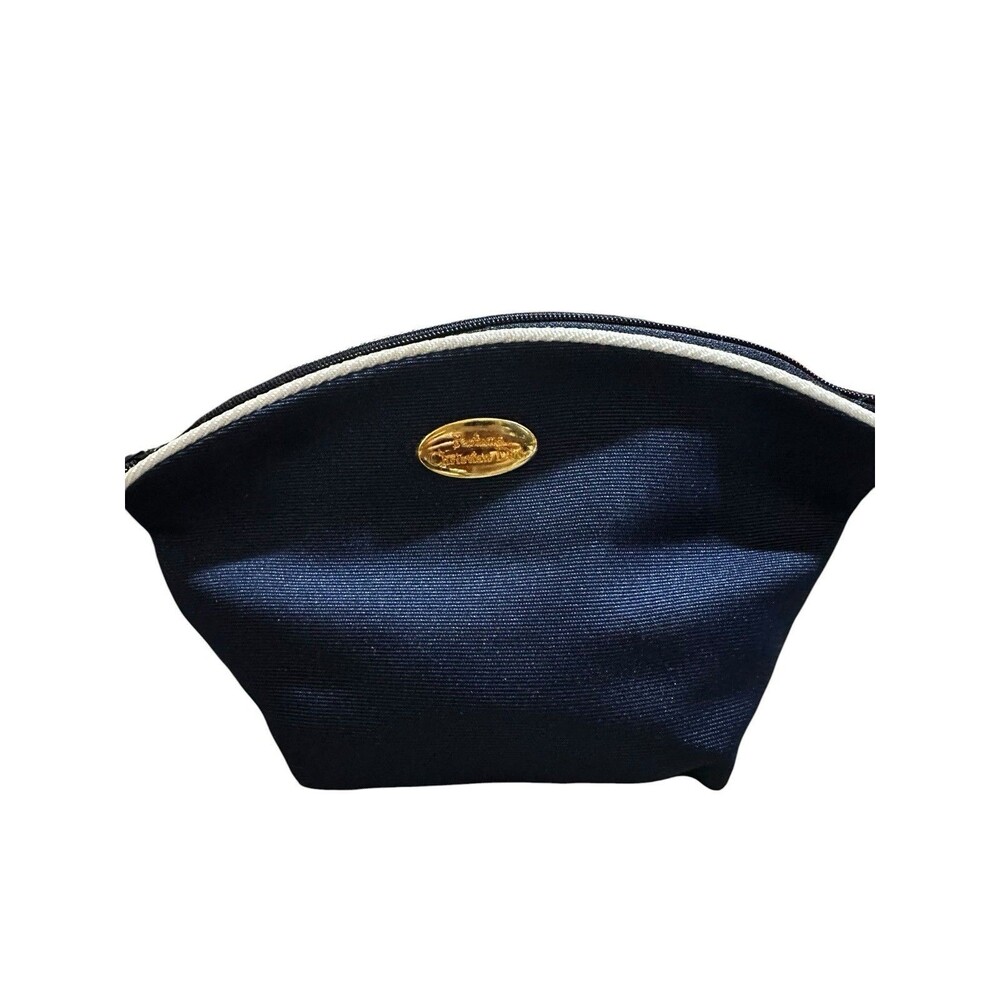 Christian Dior Vintage Novelty Navy & White  Makeup Pouch Bag NEW